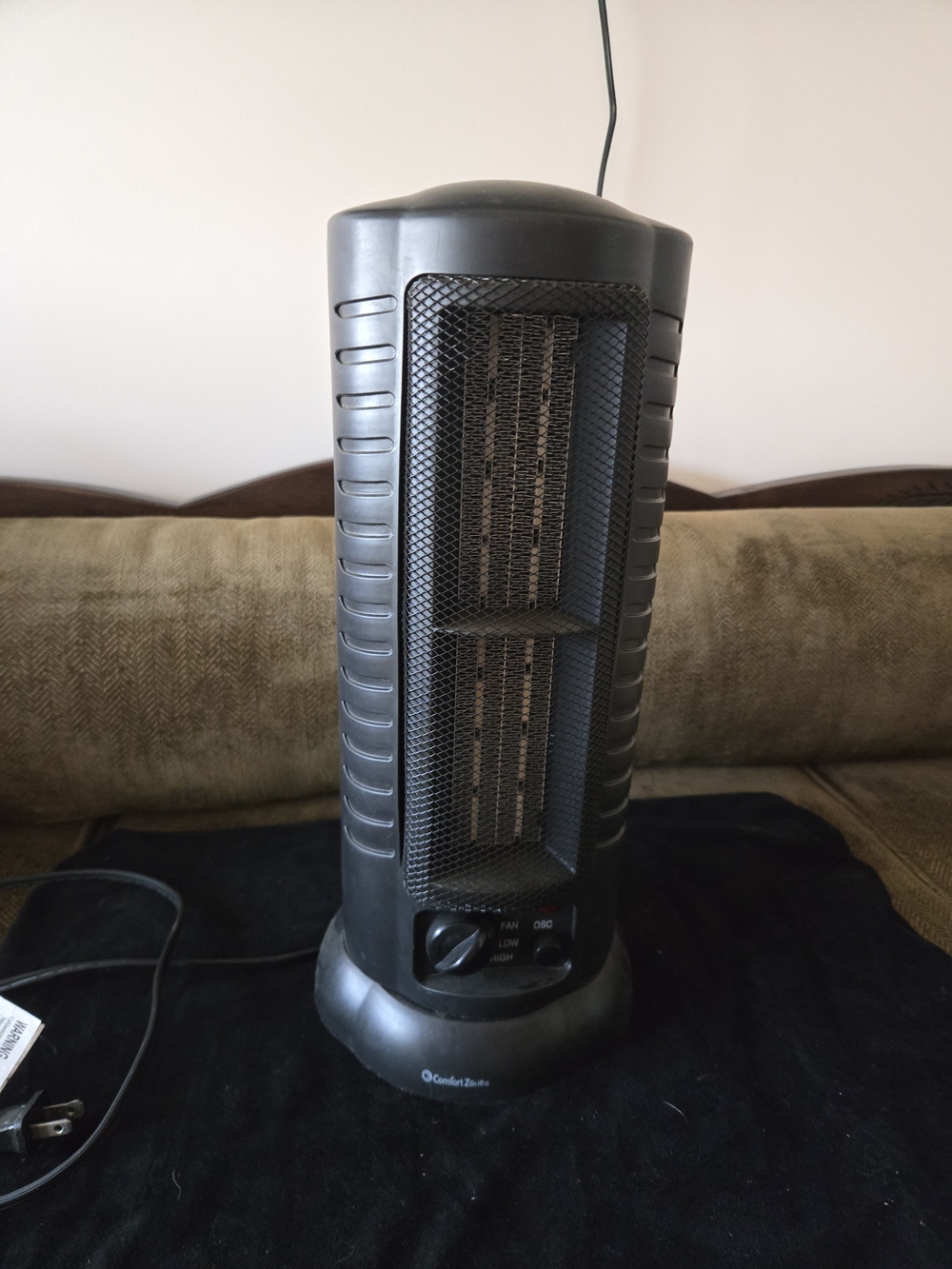 Electric Oscillating Fan/Heater with safety tip over switch
